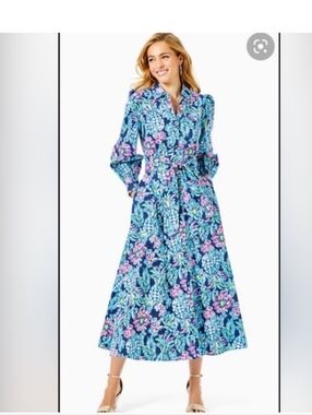 Lilly Pulitzer High Tide Mira Shirt Dress Size 6